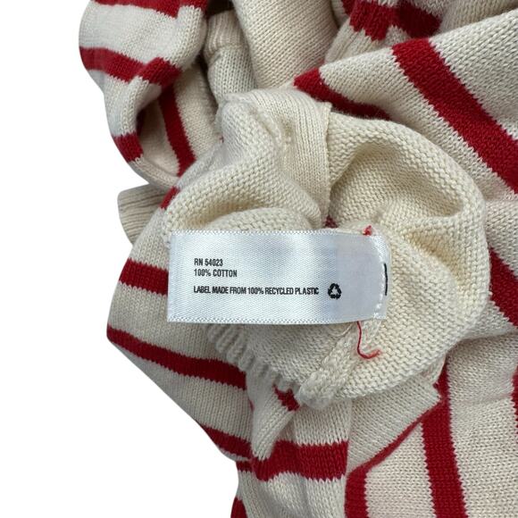 BABY GAP Stripe Knit Romper in Red & Ivory White 12-18 Month Long Sleeves Cotton - Picture 4 of 4